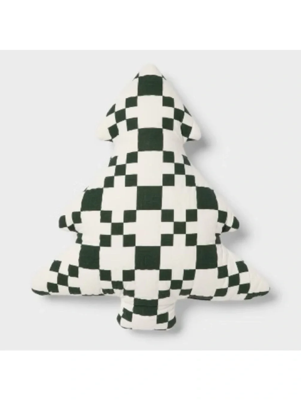 NEW Threshold Green/White Checkered Tree Shaped Pillow